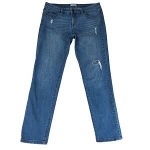 Halogen Girlfriend Jeans Distressed Slim Women's Size 28 Stretch‎